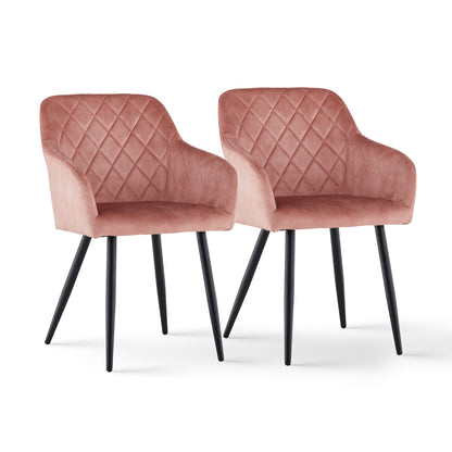 Moree Esszimmerstühle aus Samt mit Diamant-Steppung[2er-Set]