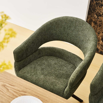 Clarice Esszimmerstuhl aus Leinenmischgewebe mit Drehbarer