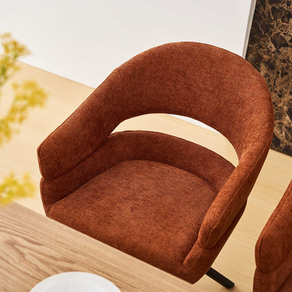 Clarice Esszimmerstuhl aus Leinenmischgewebe mit Drehbarer