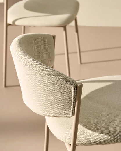 Rowan Esszimmerstuhl aus Leinen-Mischgewebe in Beige