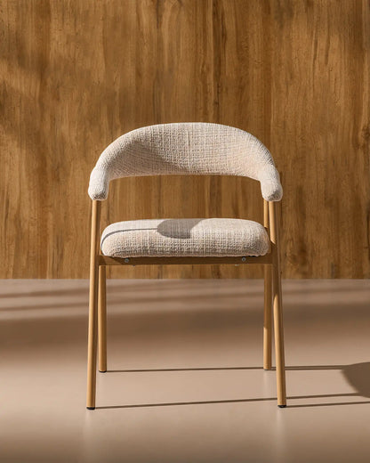 Arlo Esszimmerstuhl mit Chenillebezug in Taupe