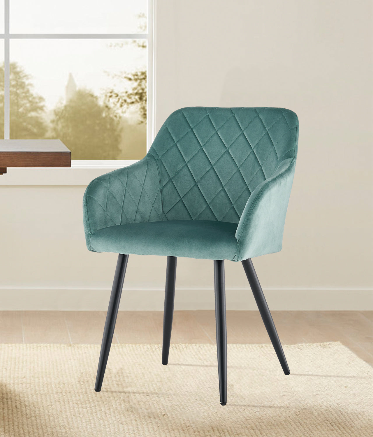 Moree Esszimmerstühle aus Samt mit Diamant-Steppung[2er-Set]