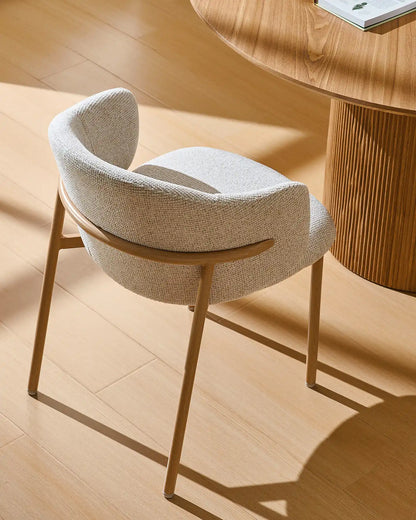 Nolan Esszimmerstuhl mit Chenillebezug in Beige