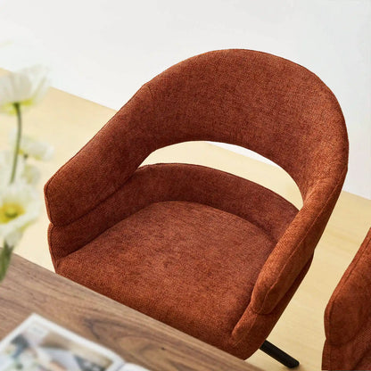 Clarice Moderner Drehsessel mit Armlehnstuhle aus Leinenmischgewebe