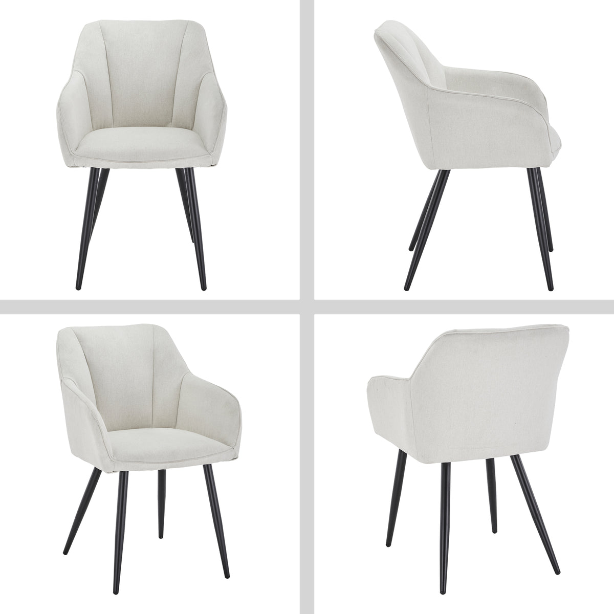 Tova Esszimmerstuhl aus Leinen[2er Set]