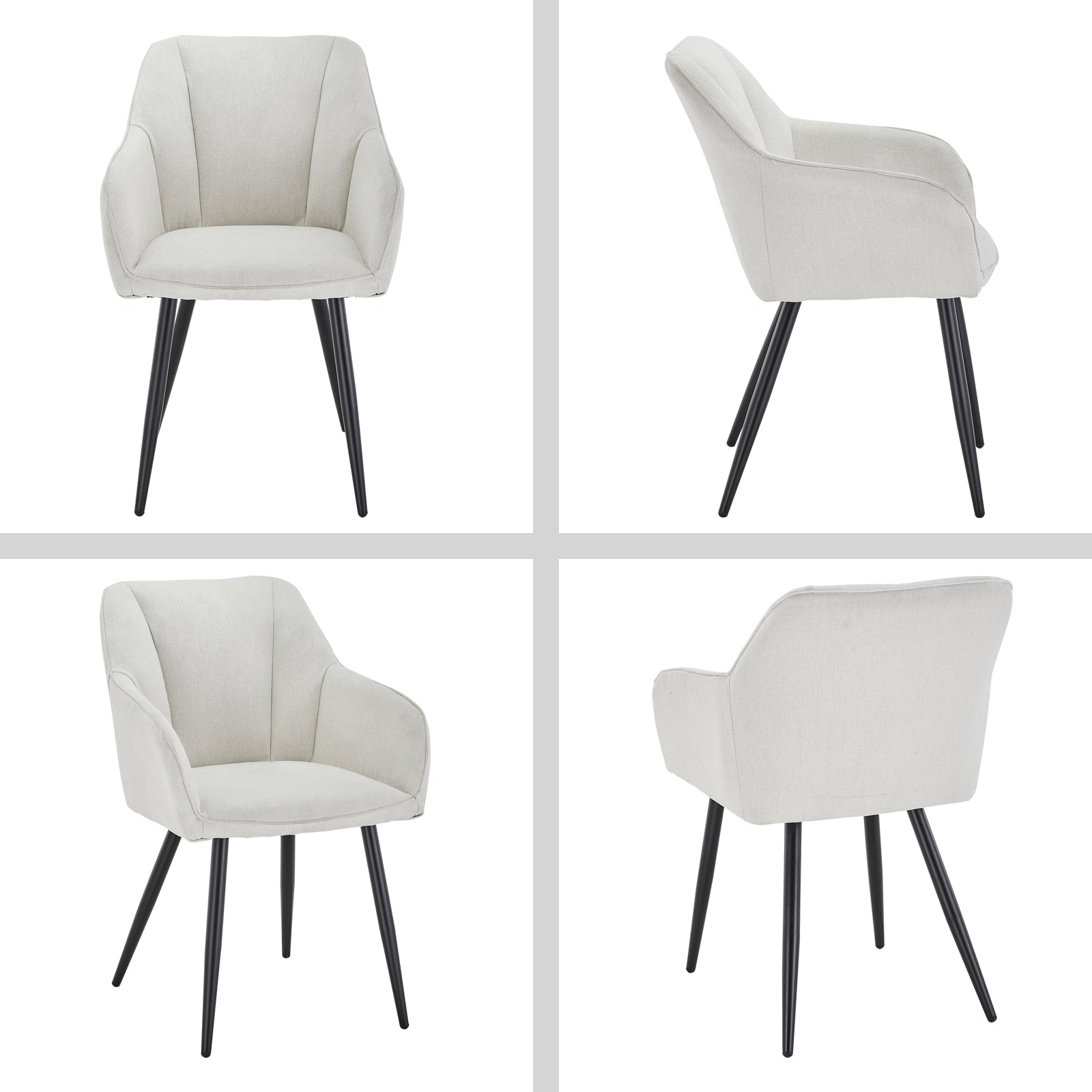 Tova Esszimmerstuhl aus Leinen[2er Set]