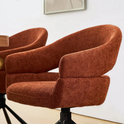 Clarice Moderner Drehsessel mit Armlehnstuhle aus Leinenmischgewebe