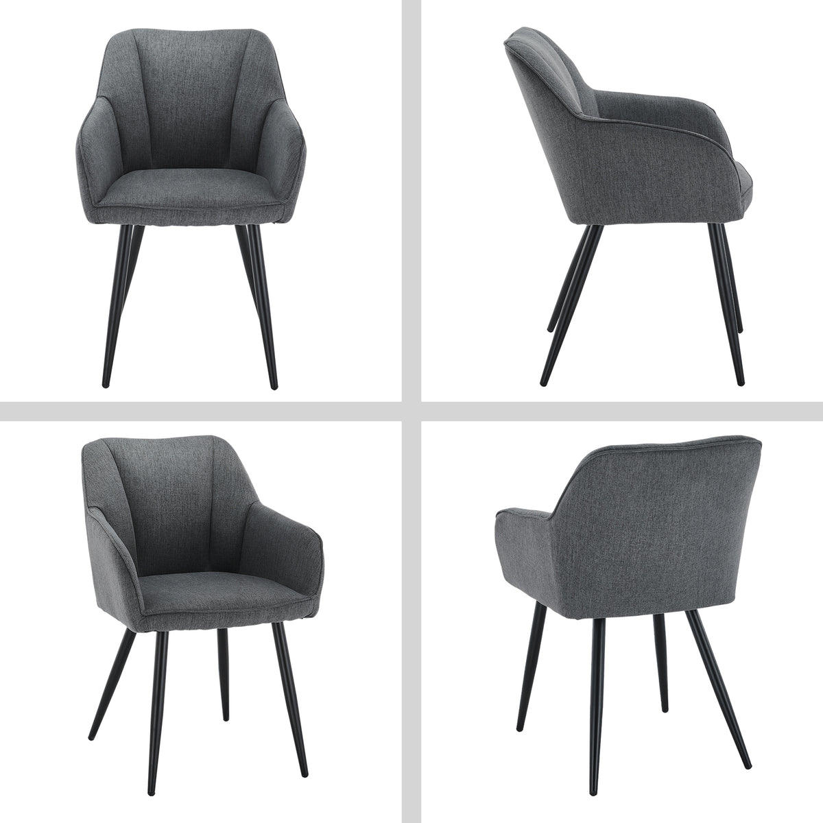 Tova Esszimmerstuhl aus Leinen[2er Set]