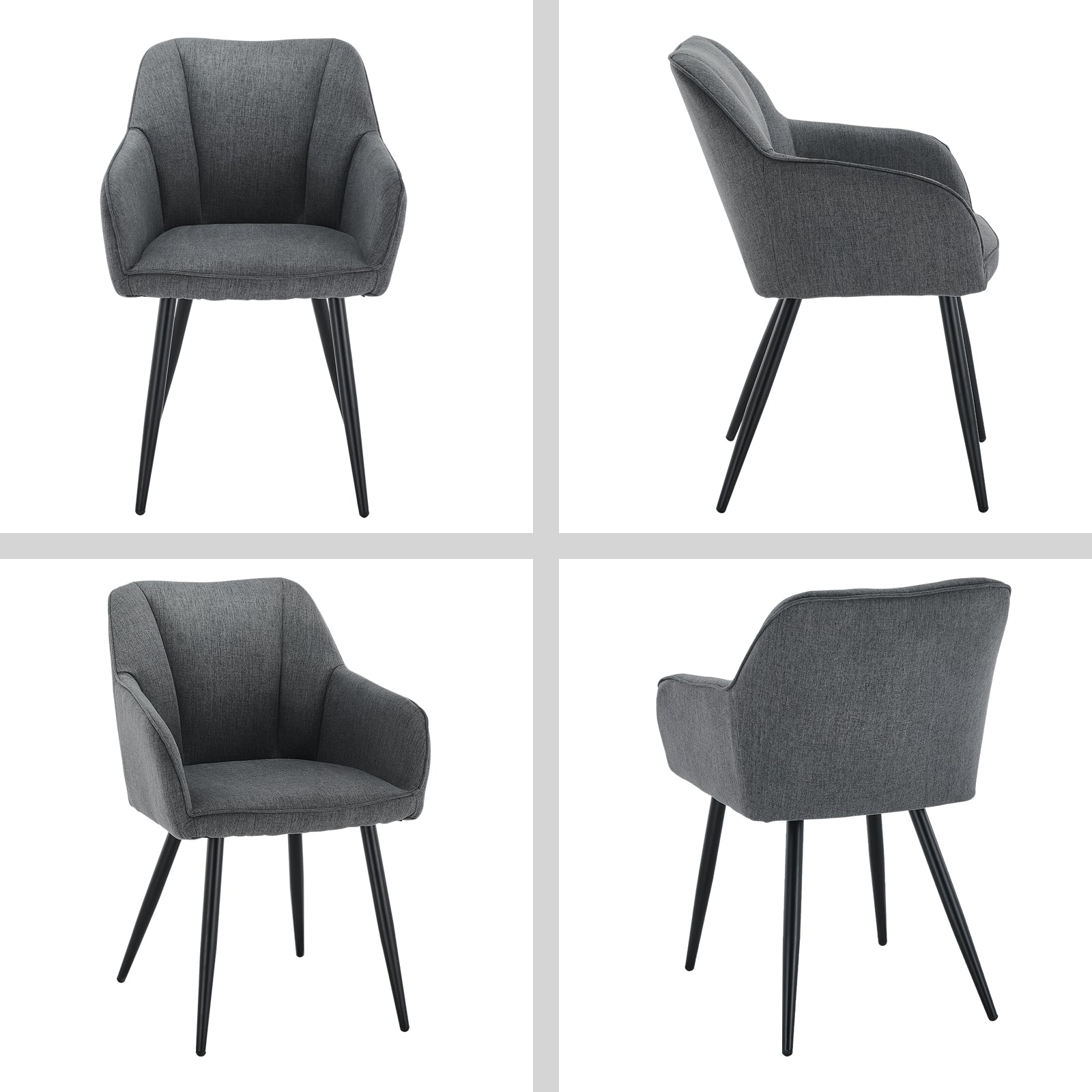 Tova Esszimmerstuhl aus Leinen[2er Set]