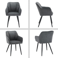 Tova Esszimmerstuhl aus Leinen[2er Set]