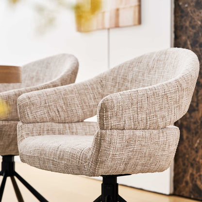 Clarice Esszimmerstuhl aus Chenille mit Drehbarer