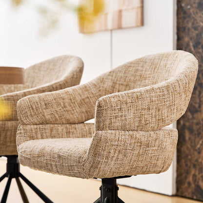 Clarice Esszimmerstuhl aus Chenille mit Drehbarer