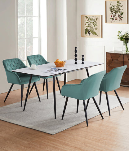 Moree Esszimmerstühle aus Samt mit Diamant-Steppung[2er-Set]