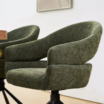 Clarice Moderner Drehsessel mit Armlehnstühle aus Leinenmischgewebe