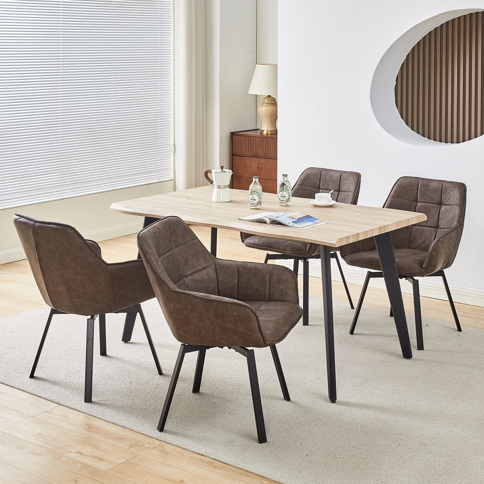 Danyl Armlehnstuhl aus Kunstleder mit drehbar[2er-Set]