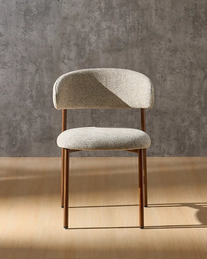 Rowan Esszimmerstuhl mit Chenillebezug in Taupe