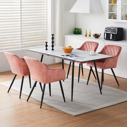 Moree Esszimmerstühle aus Samt mit Diamant-Steppung[2er-Set]