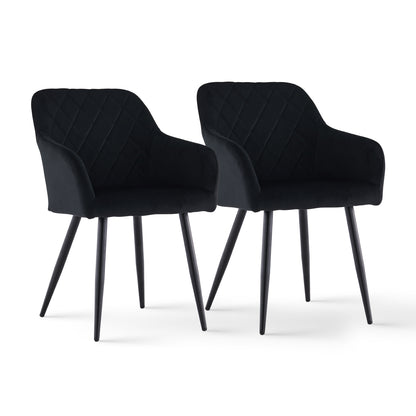Moree Esszimmerstühle aus Samt mit Diamant-Steppung[2er-Set]