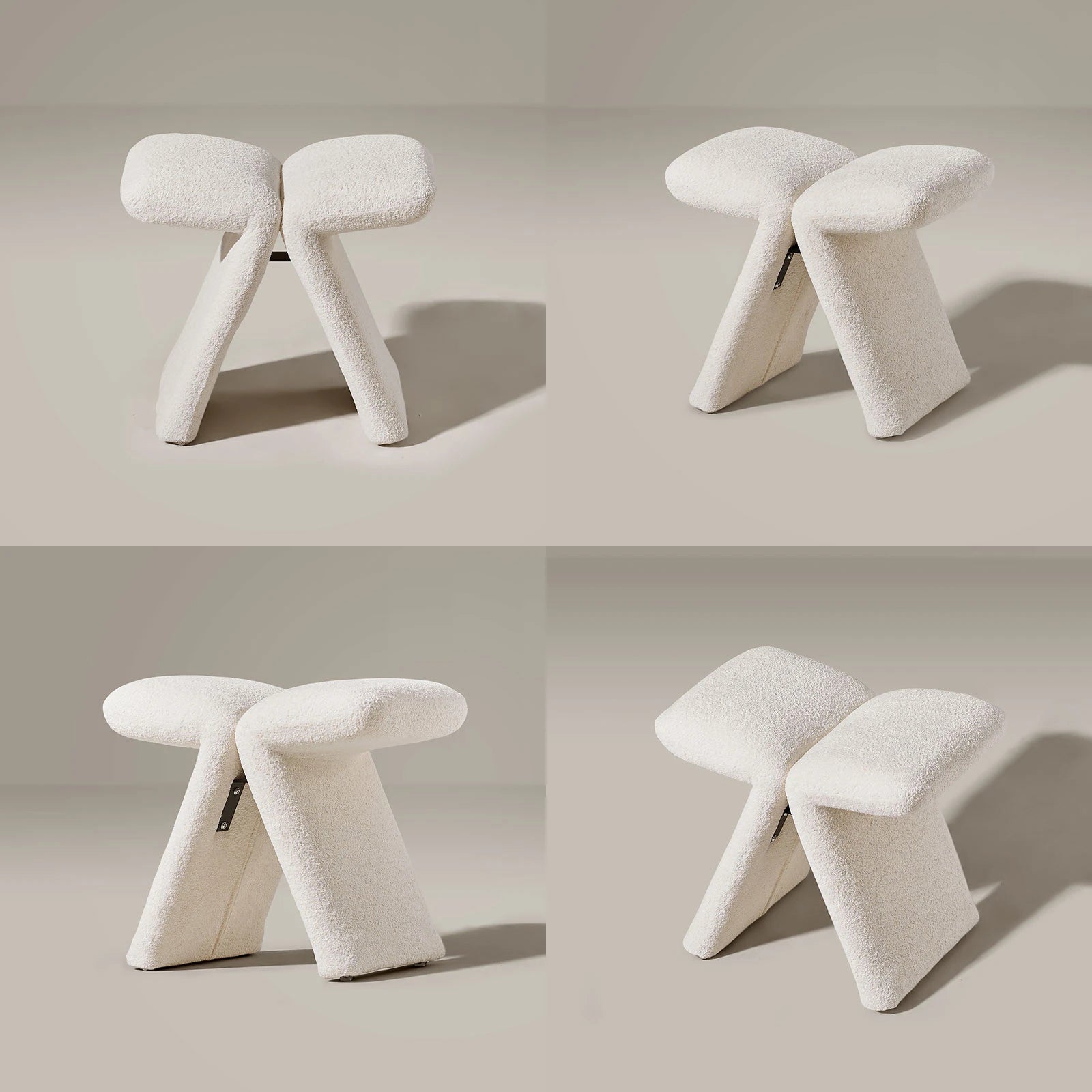 Faye Butterfly Schminktisch-Hocker – Designer Edition in Creme