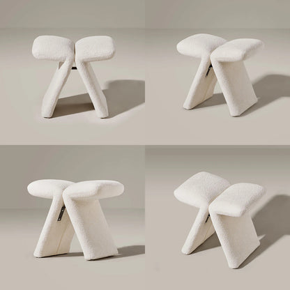 Faye Butterfly Schminktisch-Hocker – Designer Edition in Creme