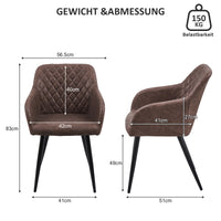 Moree Esszimmerstühle [Kunstleder] [2er-Set]