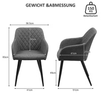 Moree Esszimmerstühle [Kunstleder] [2er-Set]