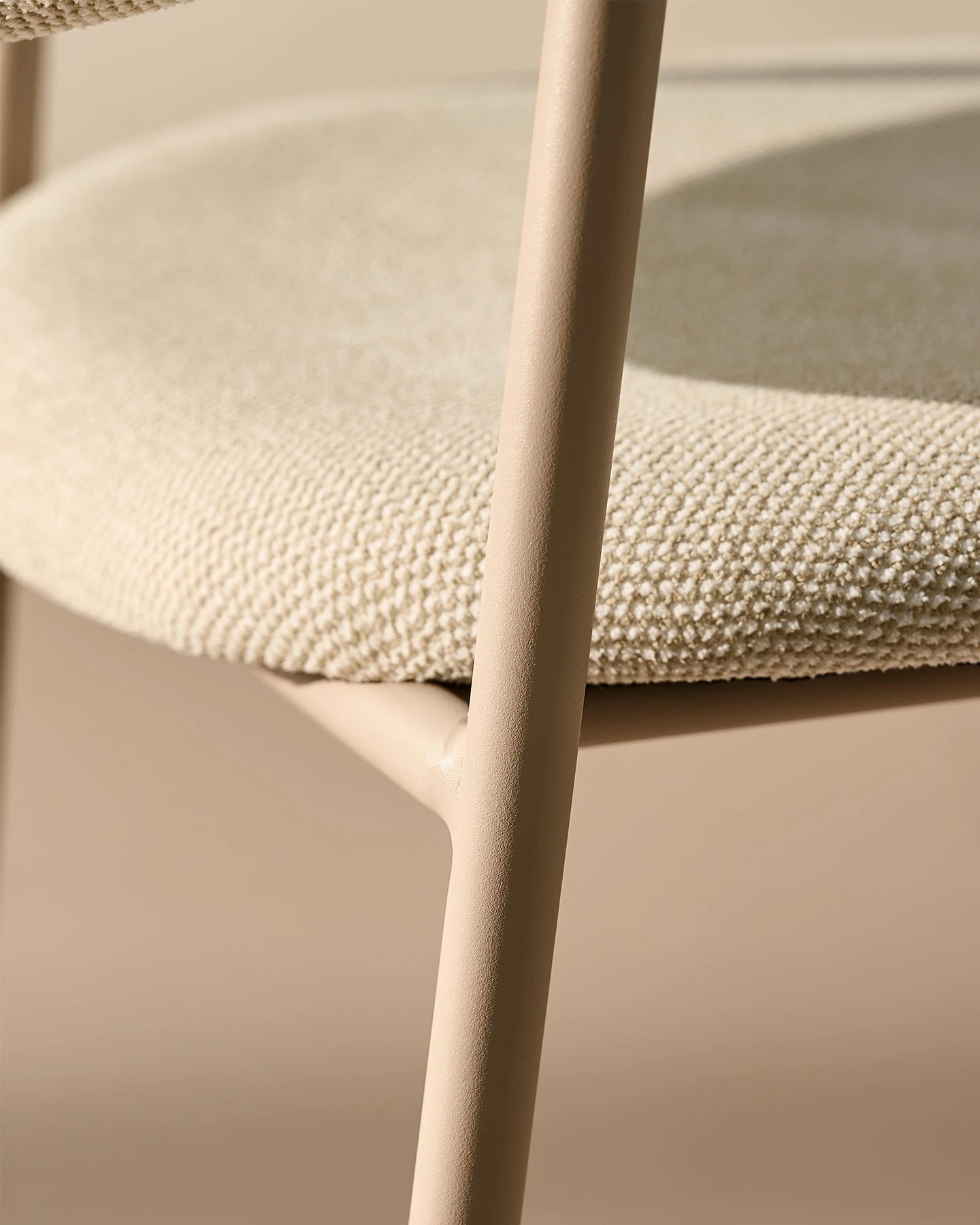 Rowan Esszimmerstuhl aus Leinen-Mischgewebe in Beige
