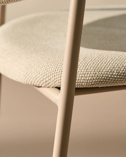 Rowan Esszimmerstuhl aus Leinen-Mischgewebe in Beige