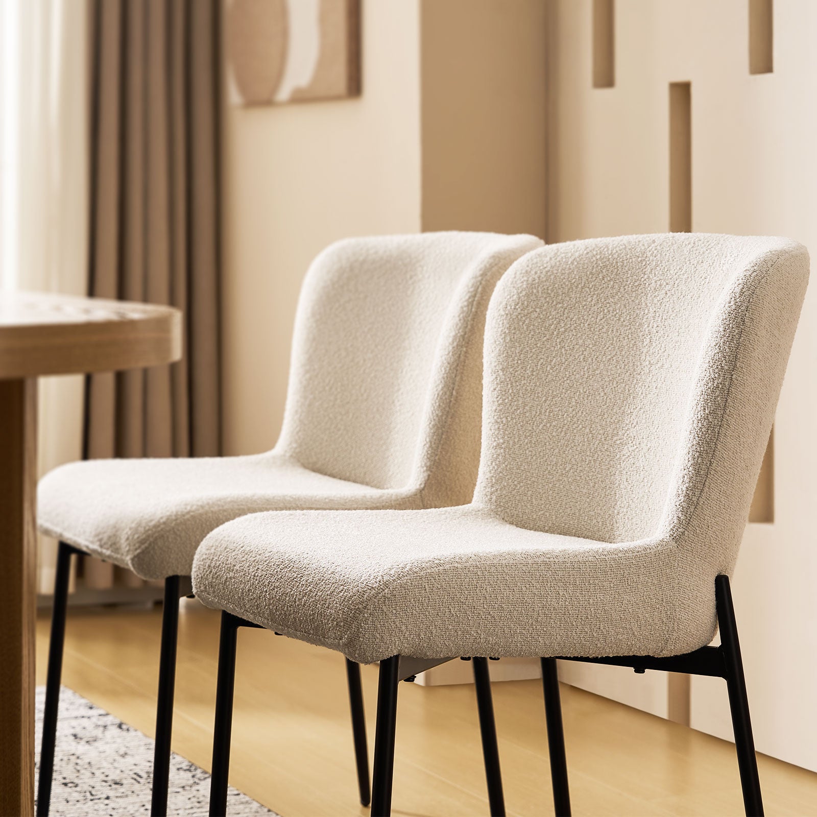 Celeste Esszimmerstühle aus Boucle