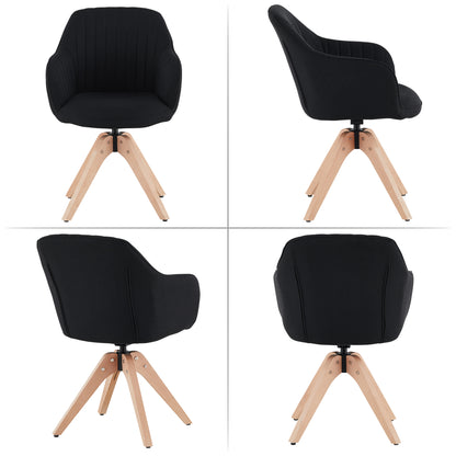 Aven Esszimmerstuhl aus Leinen mit Drehbarer