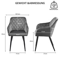 Moree Esszimmerstühle [Samt] [2er-Set]