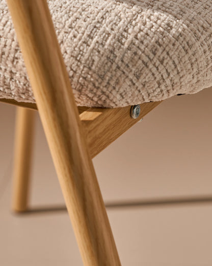 Arlo Esszimmerstuhl mit Chenillebezug in Taupe