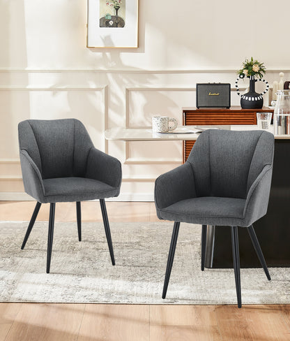 Tova Esszimmerstuhl aus Leinen[2er Set]