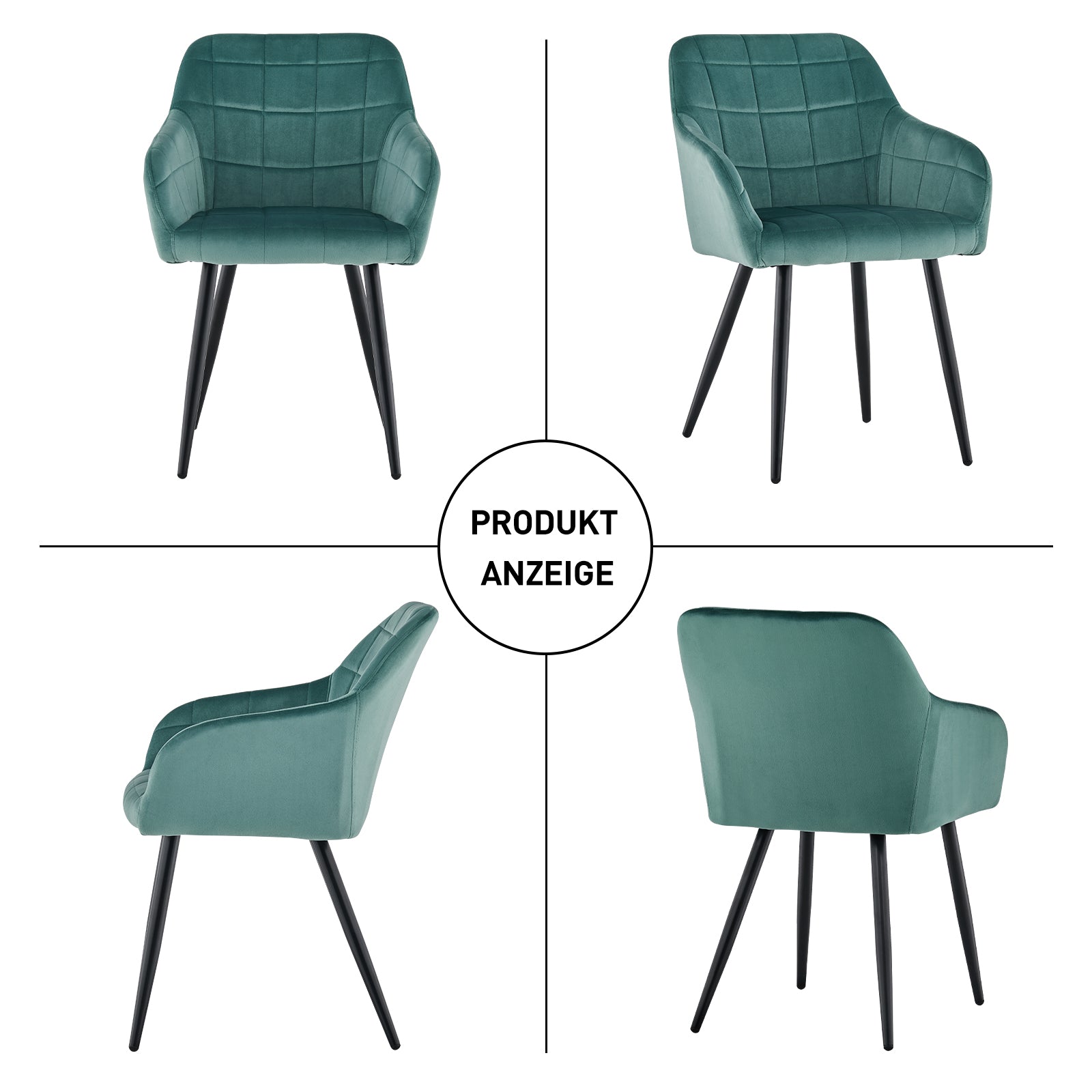 Bloor Esszimmerstühle aus Samt[2er-Set]