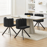 Fleur Esszimmerstuhl aus Samt mit Drehbarer