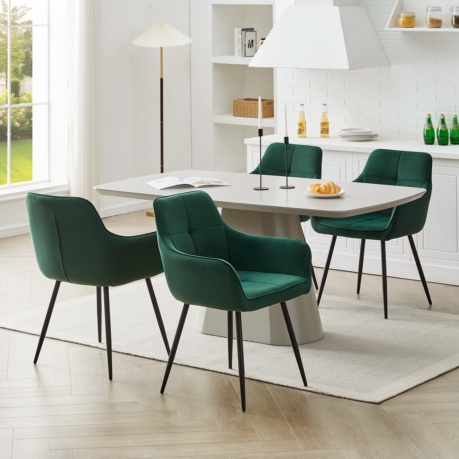 Aven Esszimmerstühle aus Samt[2er-Set]