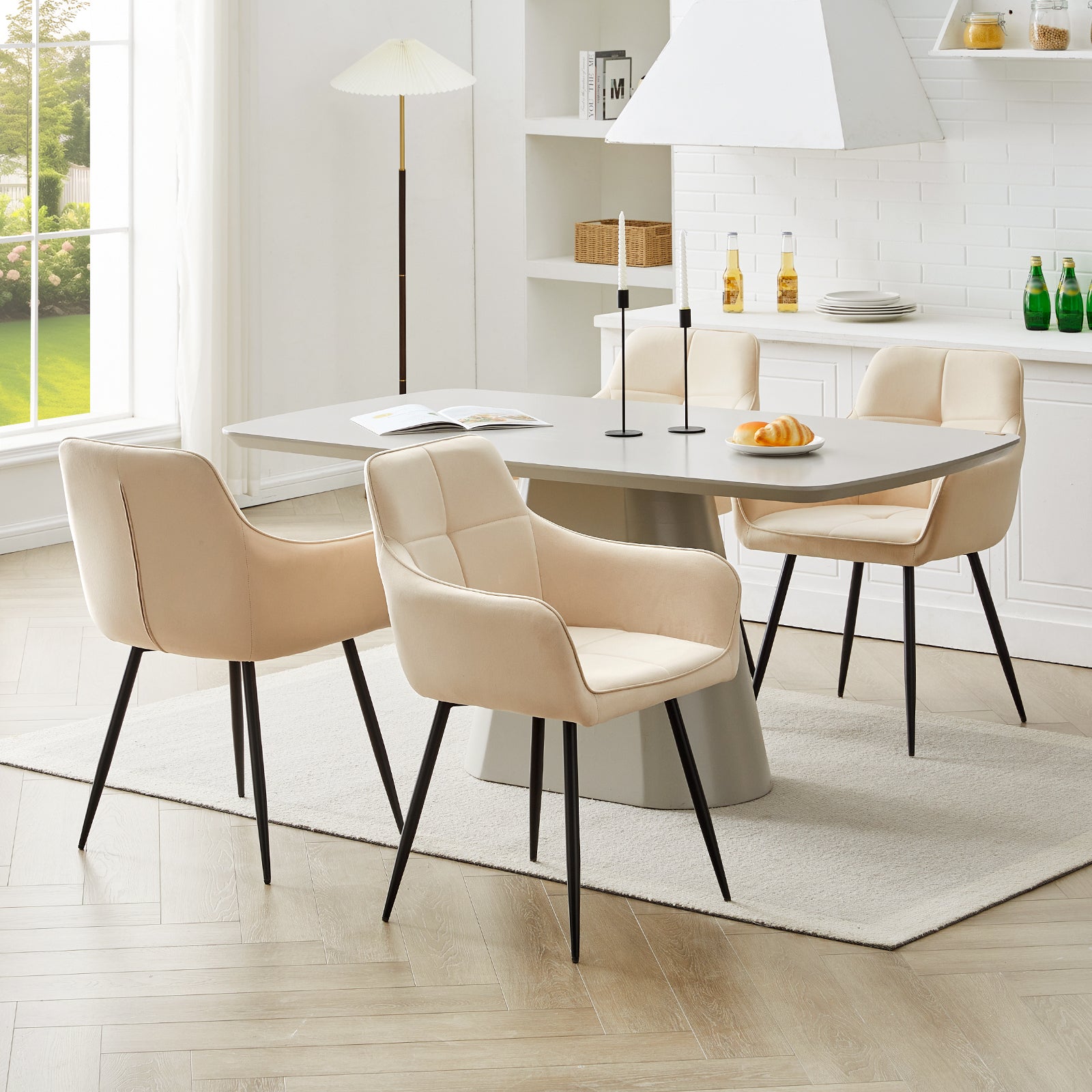 Aven Esszimmerstühle aus Samt[2er-Set]