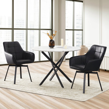 Danyl Armlehnstuhl aus Kunstleder mit drehbar[2er-Set]