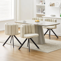 Fleur Esszimmerstuhl aus Chenille mit Drehbarer