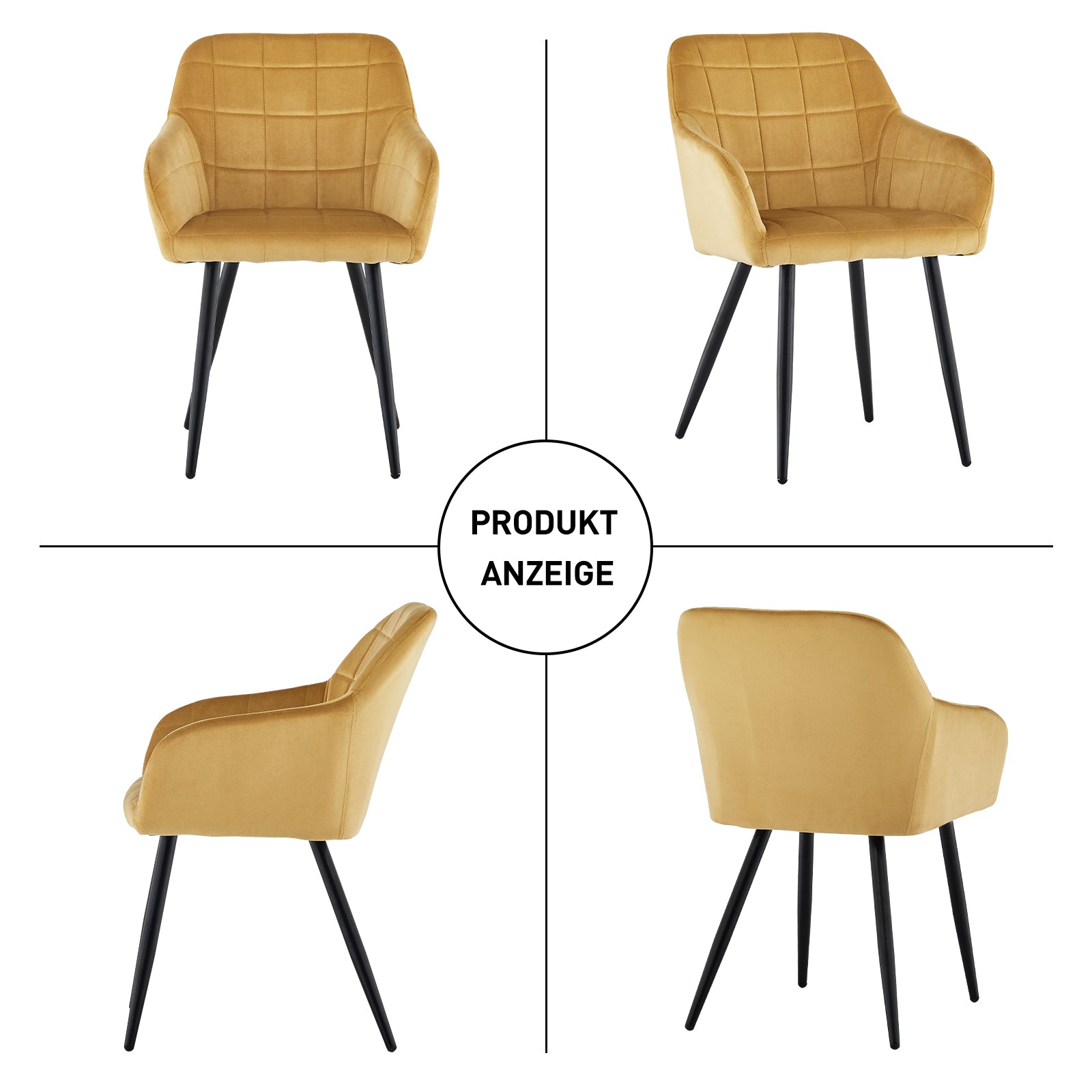 Bloor Esszimmerstühle aus Samt[2er-Set]