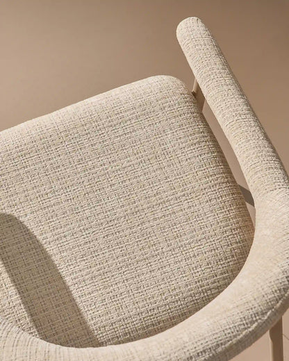Arlo Esszimmerstuhl mit Chenillebezug in Weiß & Beige