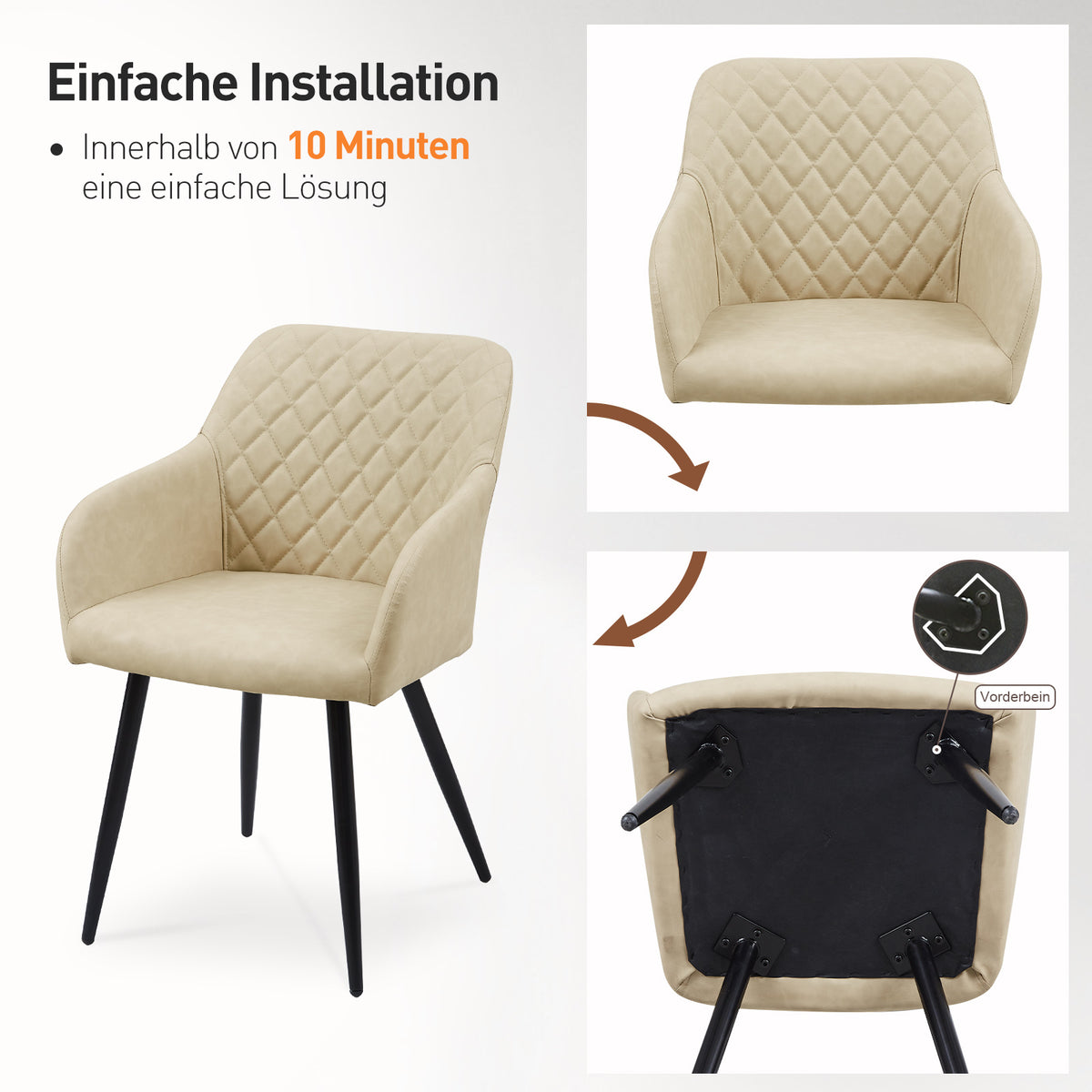 Moree Esszimmerstühle [Kunstleder] [2er-Set]