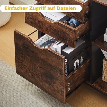 Breiter Rollcontainer mit 3 Schubladen