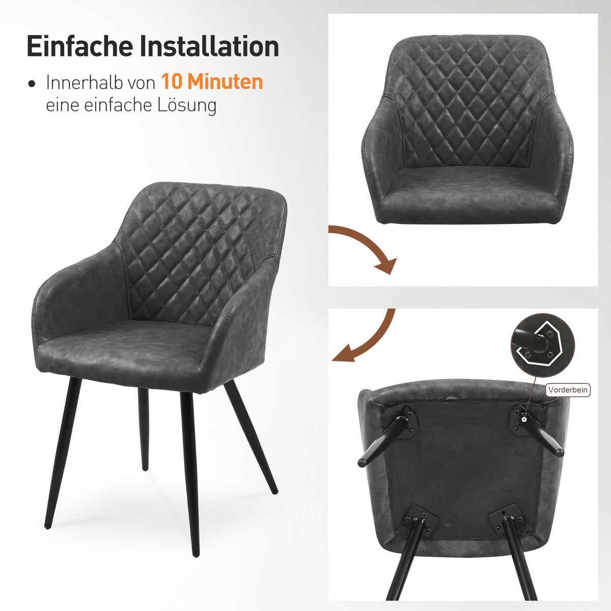 Moree Esszimmerstühle [Kunstleder] [2er-Set]