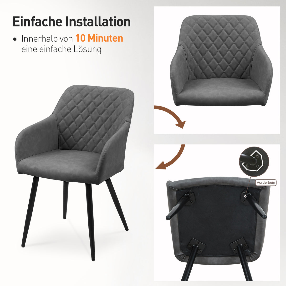 Moree Esszimmerstühle [Kunstleder] [2er-Set]