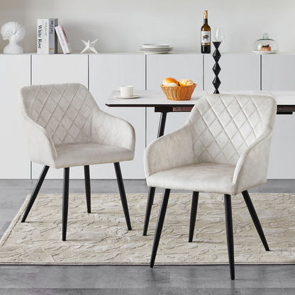 Moree Esszimmerstühle aus Samt mit Diamant-Steppung[2er-Set]
