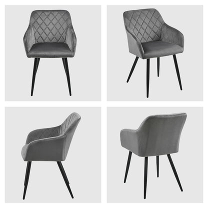 Moree Esszimmerstühle aus Samt mit Diamant-Steppung[2er-Set]