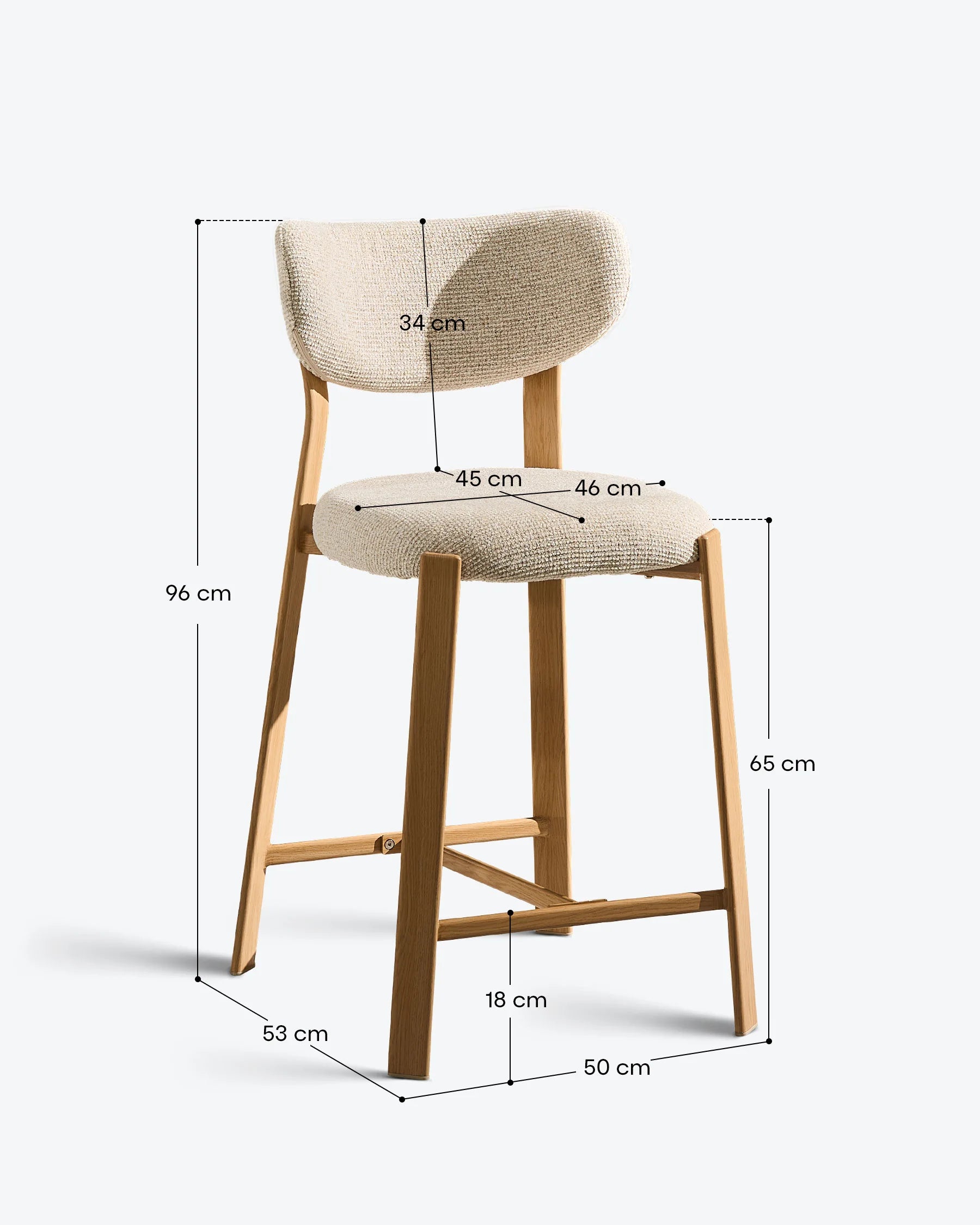 Bramley Barhocker mit Chenillebezug in Beige