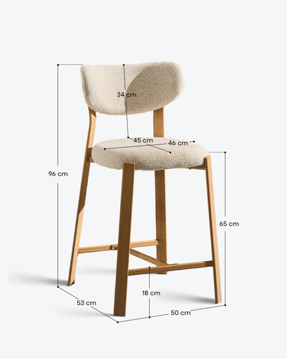 Bramley Barhocker mit Chenillebezug in Beige