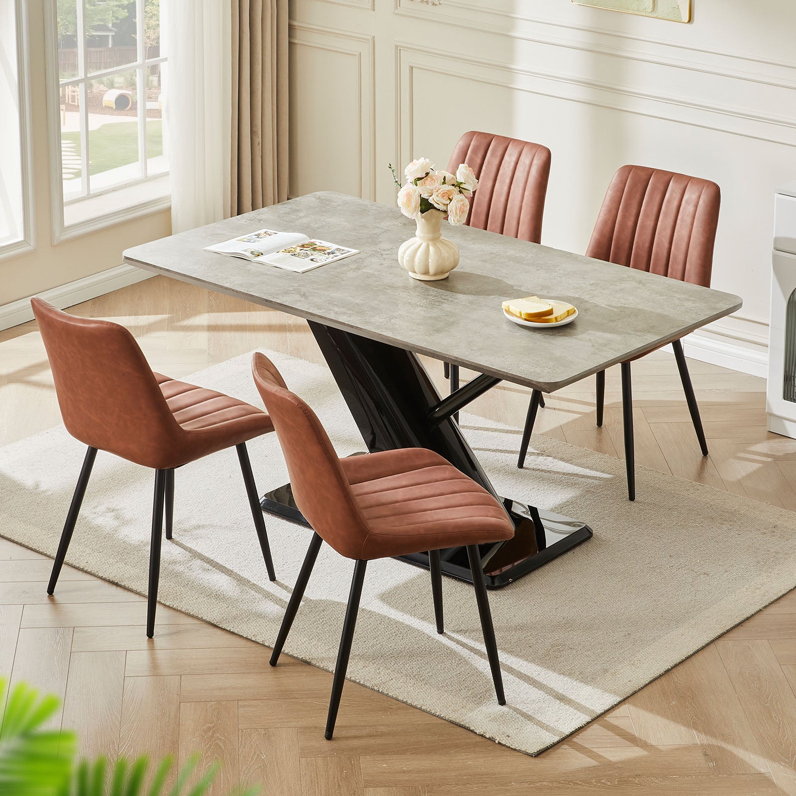 Kair Esszimmerstühle aus Kunstleder[2er-Set]